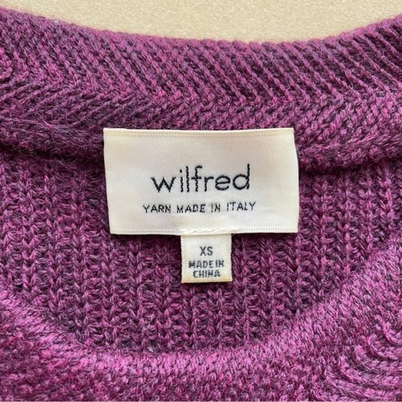 Aritzia Wilfred Burgundy Palmier 100% Wool Sleeveless Sweater Tunic - XS/S ❤️ - Picture 6 of 10